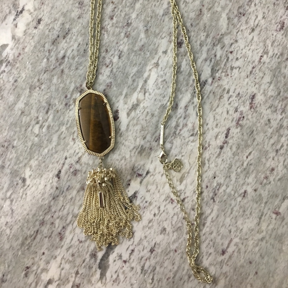 Kendra Scott Tigers Eye Tassel Necklace